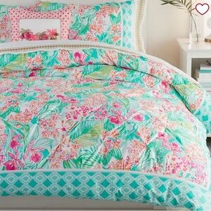 Lilly Pulitzer Twin Duvet Cover Orchid Border